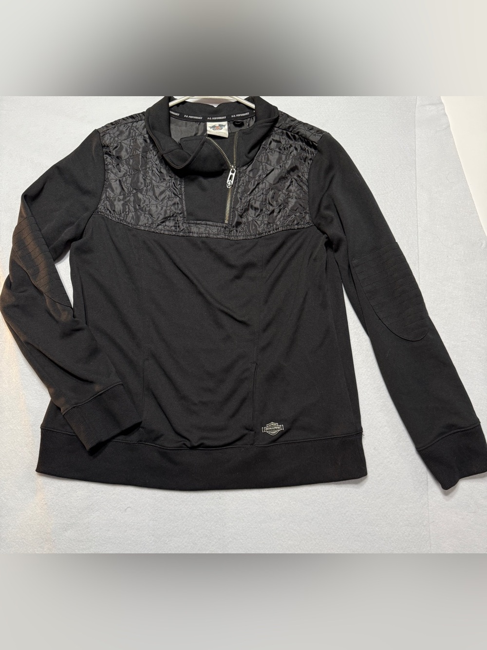 Harley-Davidson H-D Performance Black 1/4 Zip Mock Neck Sweatshirt Women's L